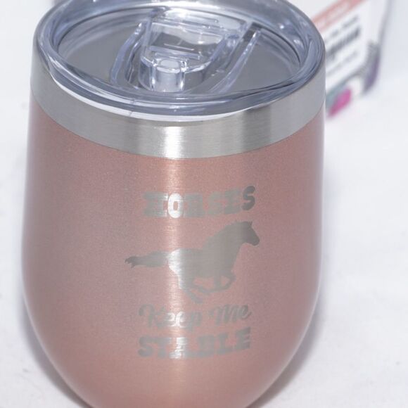 Bevvee Horses Make Me Stable Rose Gold Hand Etched Tumbler - Picture 2 of 6
